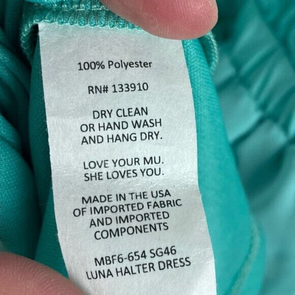 NWT Show Me Your Mumu Luna Halter Maxi Dress Teal Blue Size Small New Tags Boho - Picture 6 of 11